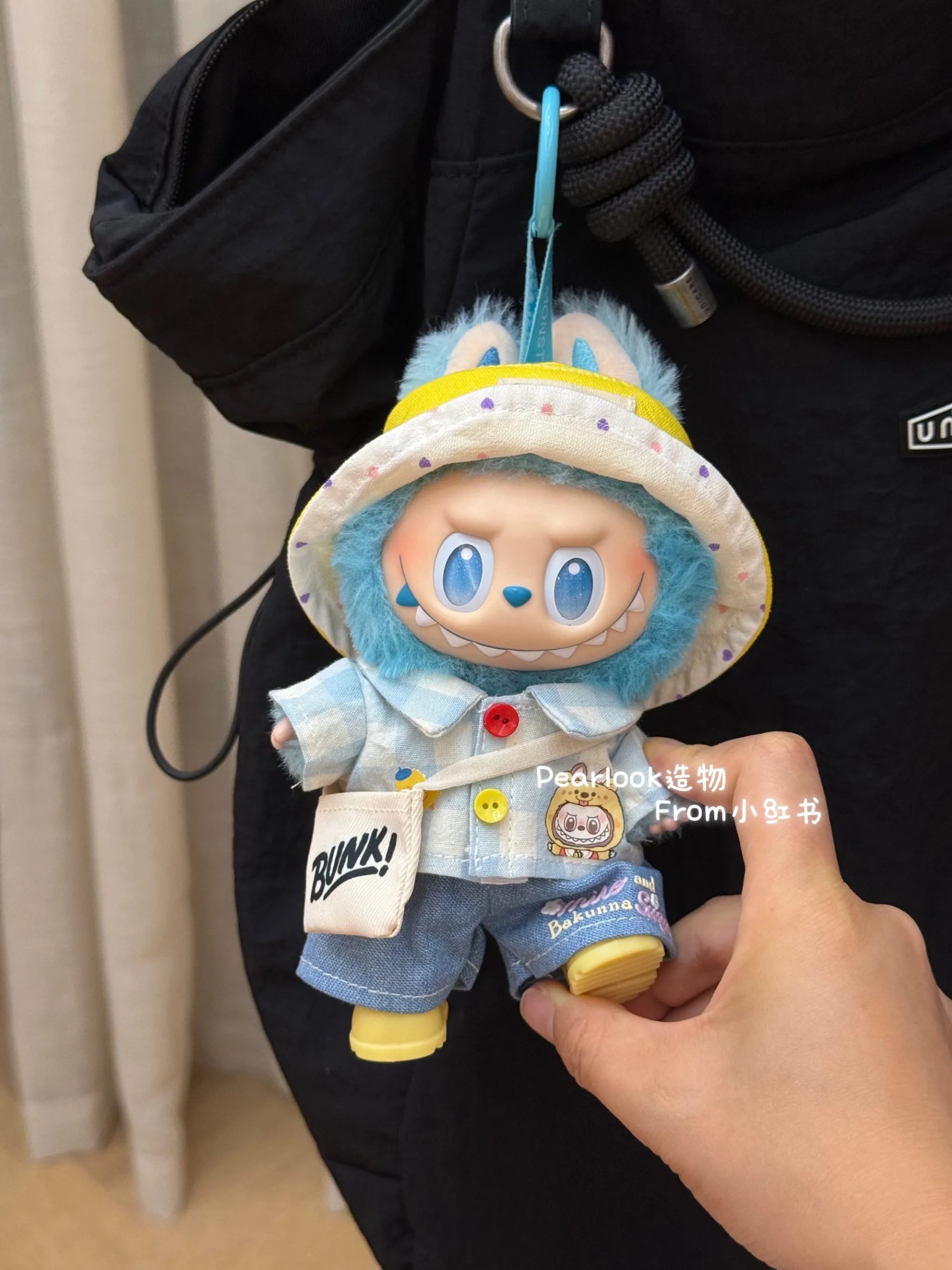 ラブブ用の服 ぬいぐるみ着 17cm着せ替え服 5点セット かわいいチェックシャツセット (3)